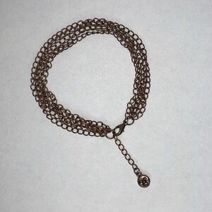 Custom Made 5 Strand Copper Bracelet With Moon Face Dangle Accent Contemporary